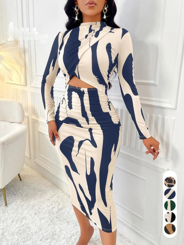 ARA™ - Vestido justo com recortes e estampado colorido para a primavera e o outono