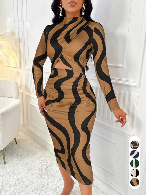 ARA™ - Vestido justo com recortes e estampado colorido para a primavera e o outono