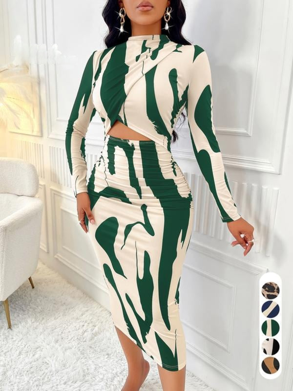 ARA™ - Vestido justo com recortes e estampado colorido para a primavera e o outono